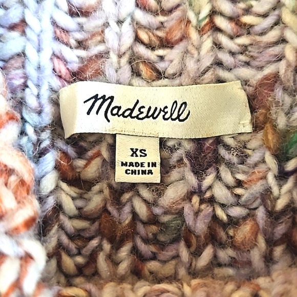 MADEWELL MICKNECK WOOL BLEND MULTICOLORED COZY HEAVY KNIT SWEATER SIZE XS - Picture 8 of 10